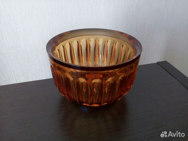 Конфетница вазочка из цветного стекла СССР