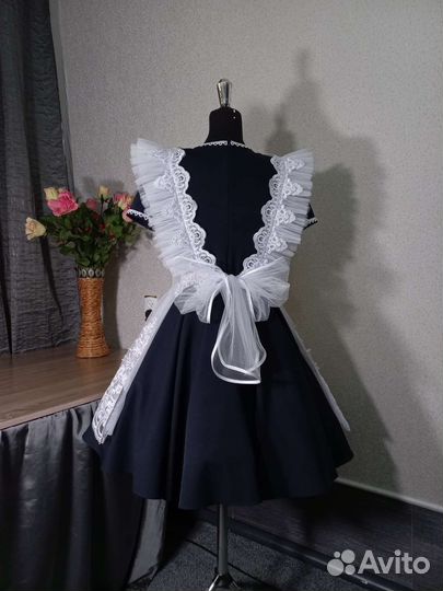 Школьный комплект форма фартук и подъюбник