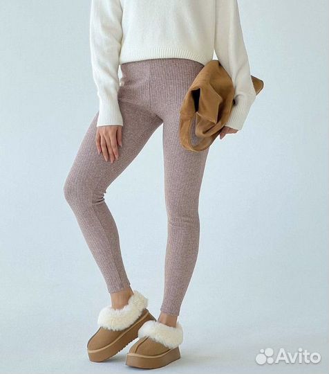 Легинсы лапша бежевые черные