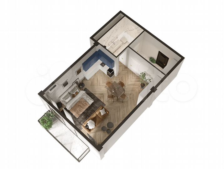 Апартаменты-студия, 60,4 м², 4/7 эт.