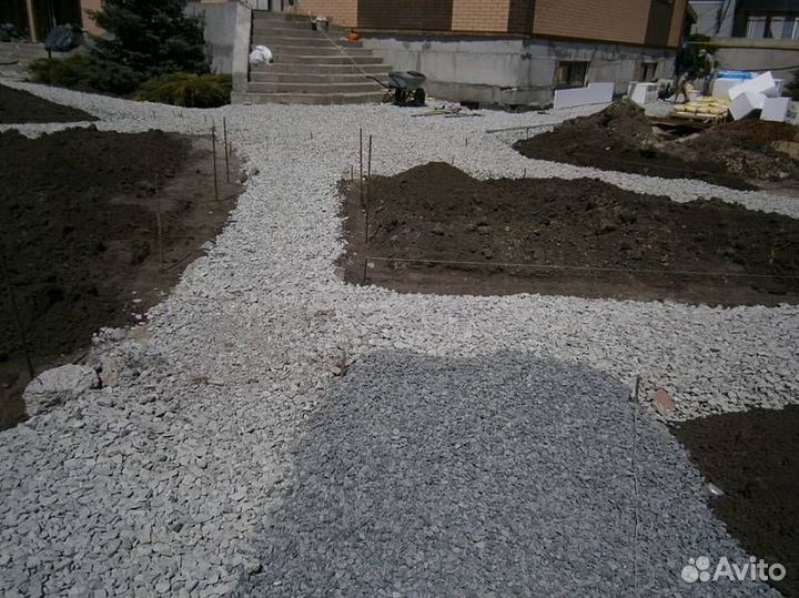 Бетонирование площадки, заезды, дорожки, отмостки