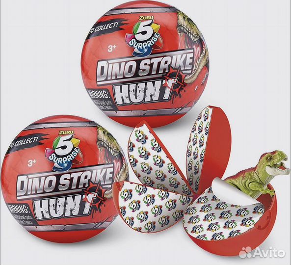 Игрушка сюрприз zuru 5 surprise Dino strike Hunt