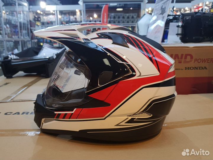 Мотошлем XL кроссовый RSV завод Apex, бело-красный