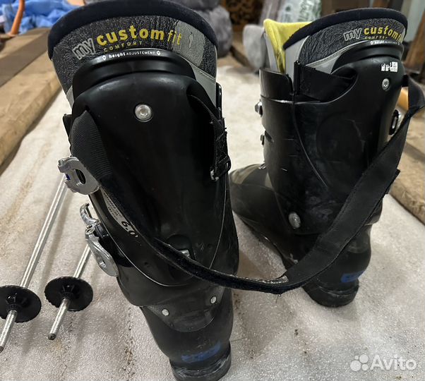 Горные лыжи salomon + ботинки + палки