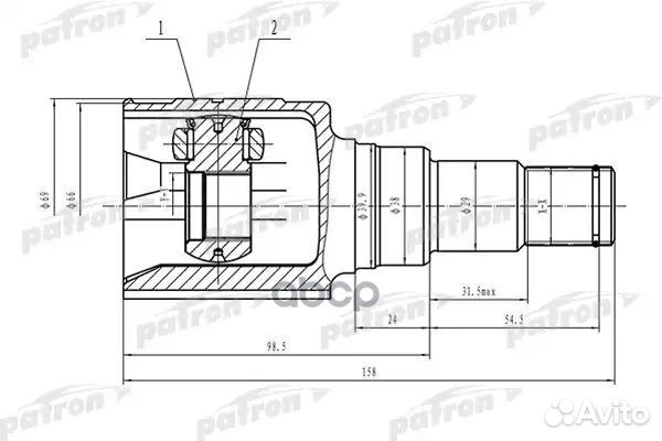 ШРУС внутренний 23x38x19 toyota yaris/echo