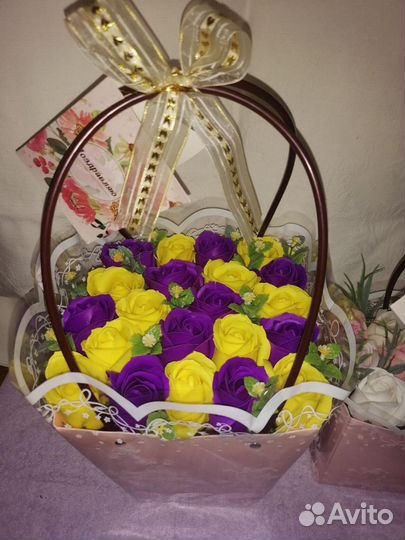 Цветы из мыльных роз