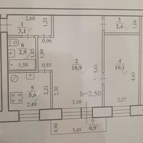 2-к. квартира, 45 м², 3/4 эт.