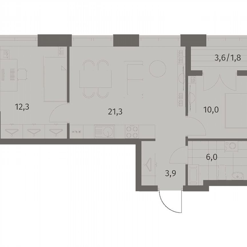 2-к. квартира, 55,3 м², 9/11 эт.