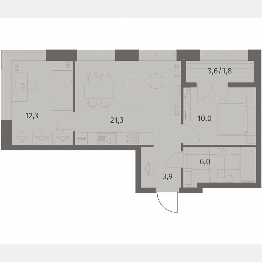 2-к. квартира, 55,3 м², 9/11 эт.