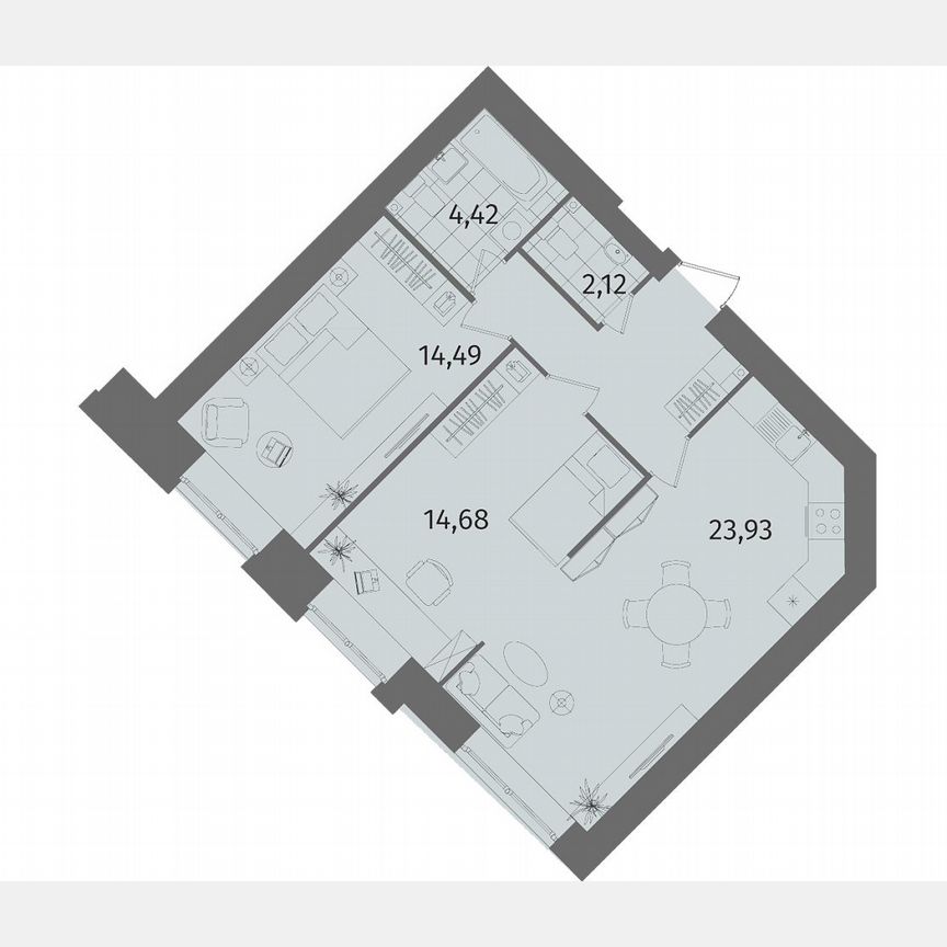 2-к. квартира, 67,2 м², 2/13 эт.