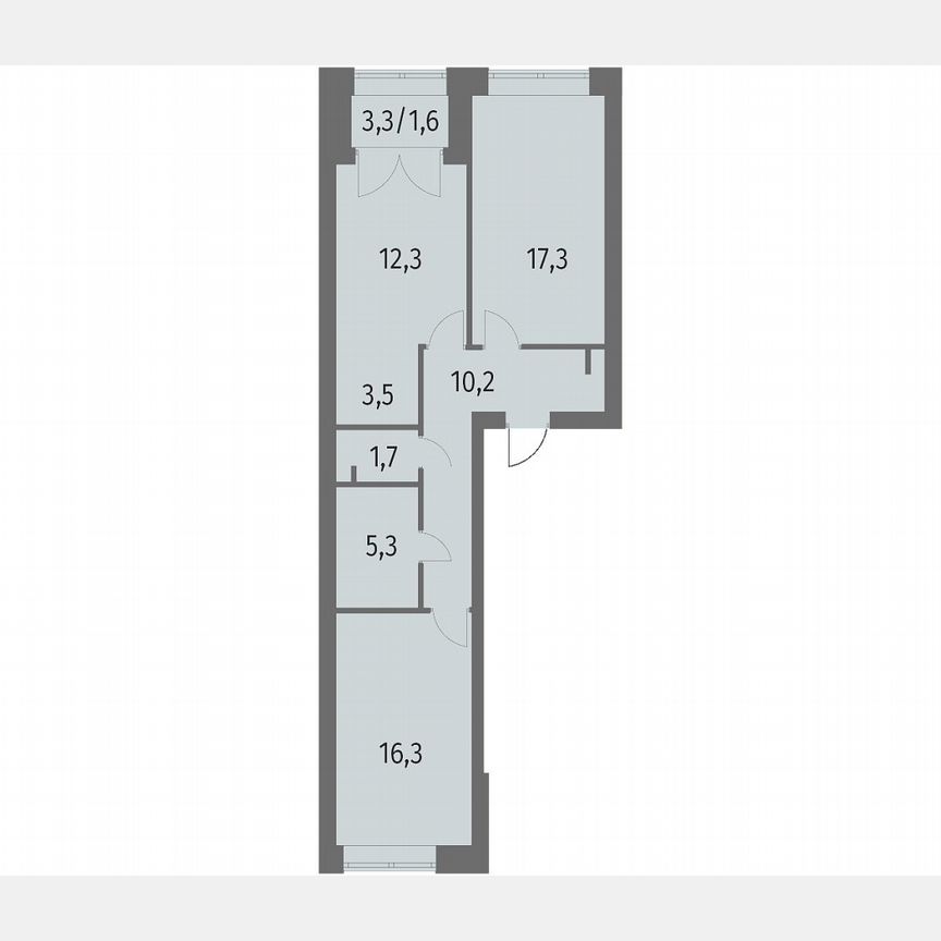 2-к. квартира, 68,3 м², 12/13 эт.