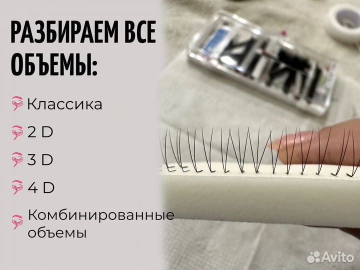 Обучение Наращиванию ресниц Классика+Объёмы 2-4D
