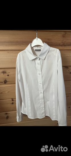 Блузка белая школьная, рост 128-134