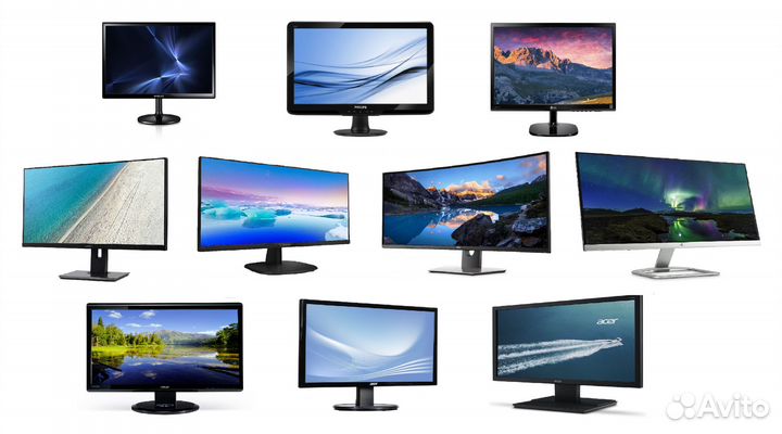 Монитор для Компьютера ЖК LCD Огромный Ассортимент