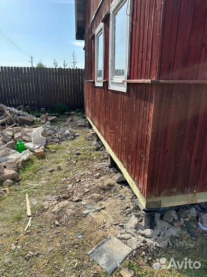Подъем дома, перемещение, установка свай