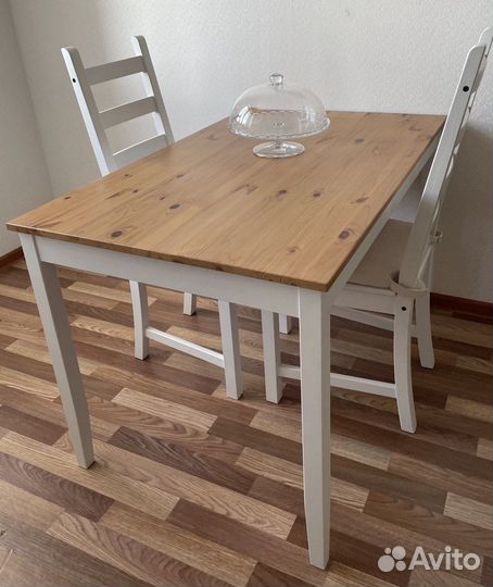 Стол обеденный IKEA lerhamn с 2 стульями IKEA