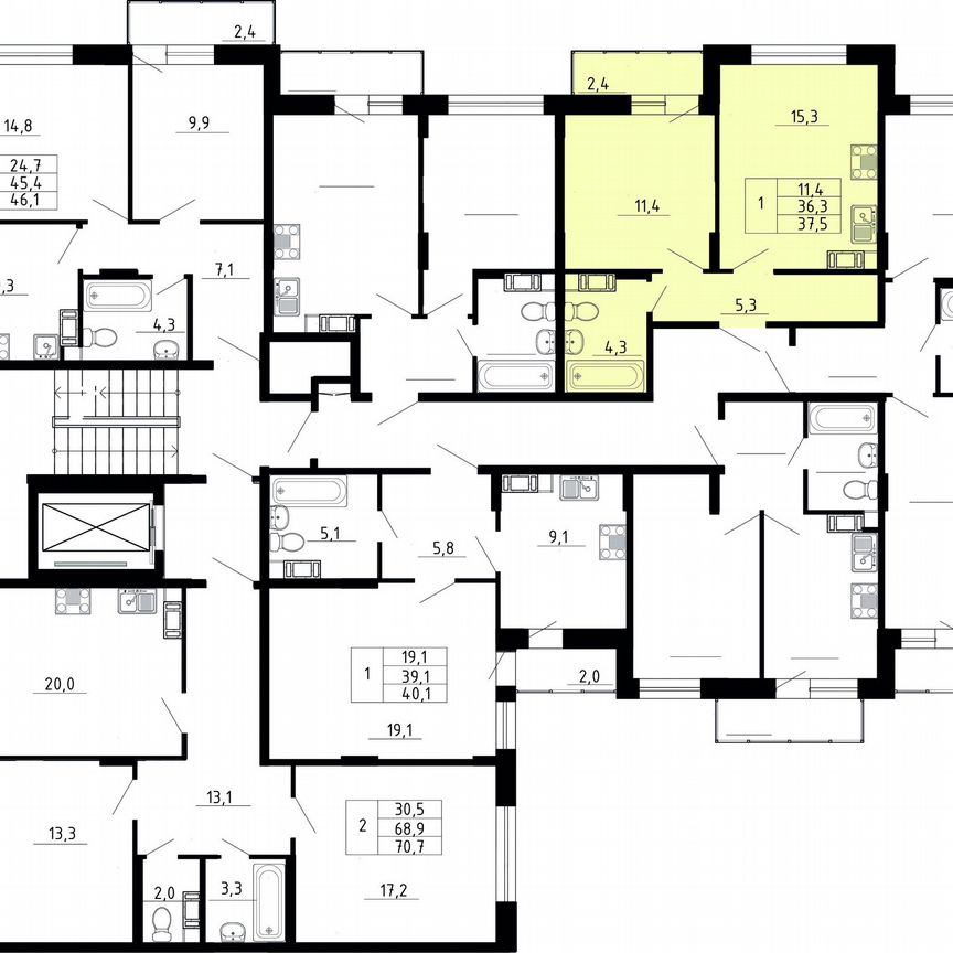 1-к. квартира, 36,3 м², 2/8 эт.