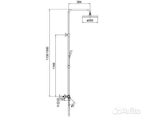 Душевая стойка с термостатом gappo G2495-71