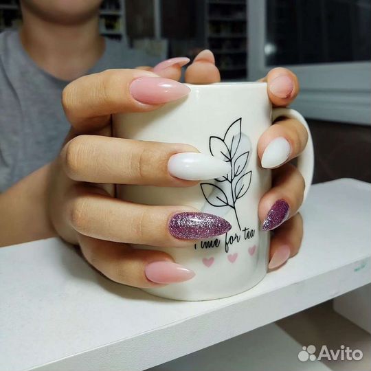 Маникюр + укрепление + покрытие гельлаком + дизайн