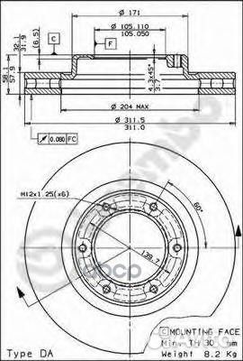 Диск тормозной Standard перед 09591410 Brembo