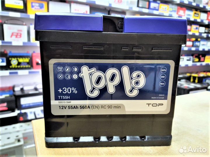 Акб 55Ач Topla (207x175x190) для Гетц и других авт