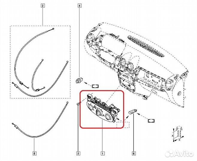 Панель управления климат контролем Renault Duster