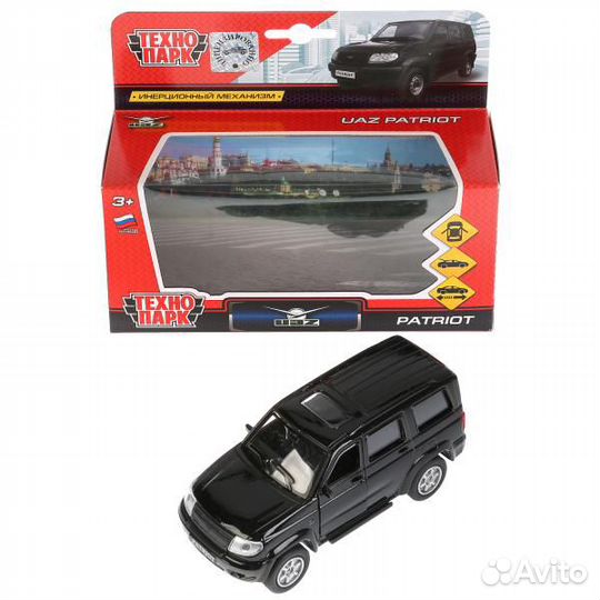 Модель УАЗ Патриот UAZ Patriot черный Технопарк