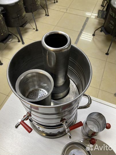 Самовар угольный турецкий Zarifis 3.5л 2 крана