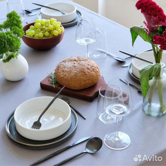 Скатерть Этель ECO, цвет серый, 130х220 см, 70 хл