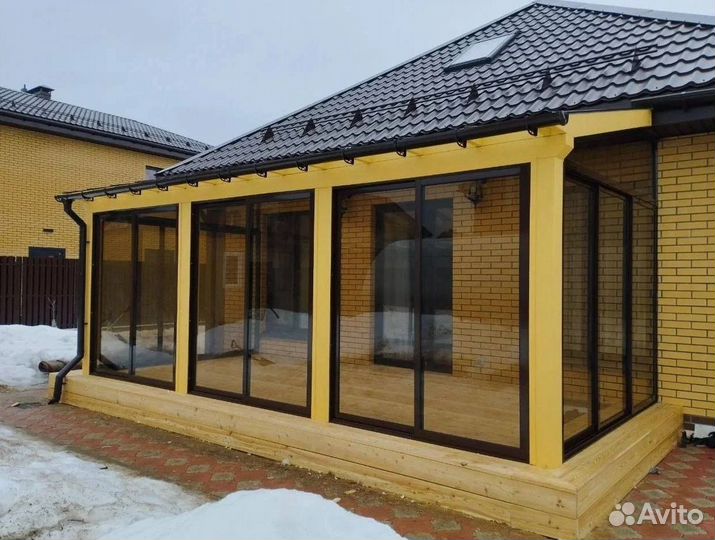 Остекление террас и веранд беседок