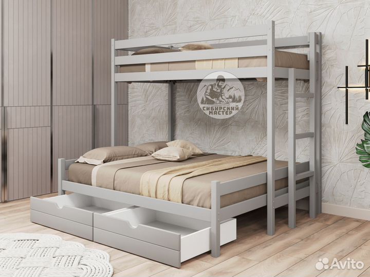 Двухъярусная кровать из сосны