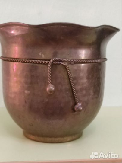 Винтажное медное кашпо