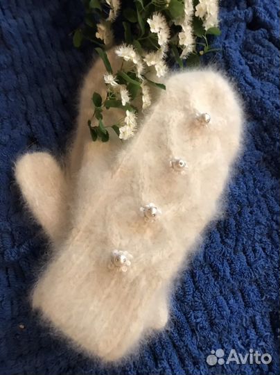 Варежки из собачьего пуха самоедской лайки