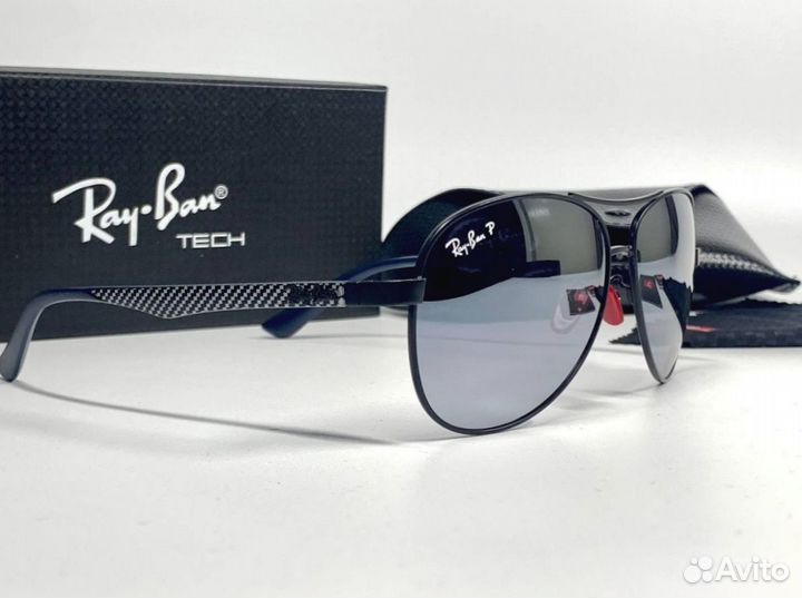 Очки Ray Ban Ferrari серебристые