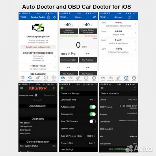 Автосканер OBD2 ELM327 Wi-Fi