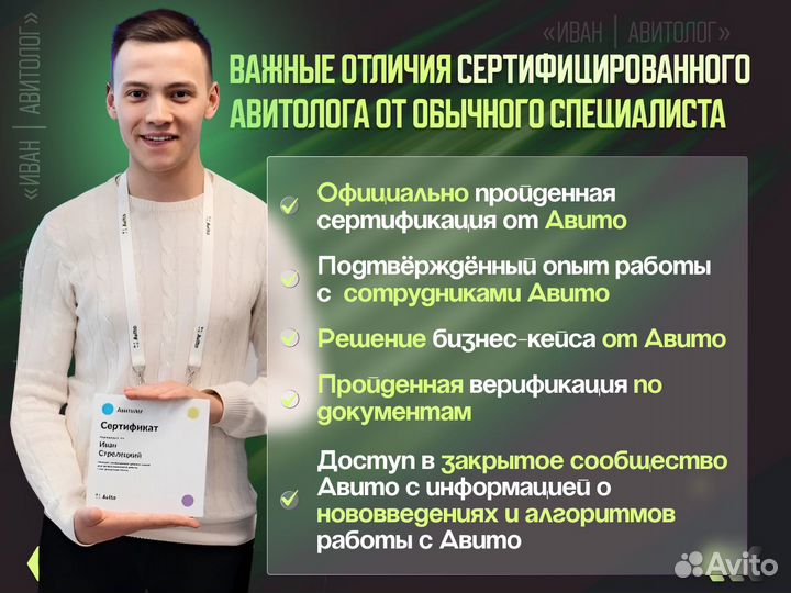 Авитолог / Услуги Авитолога / Гарантия результата