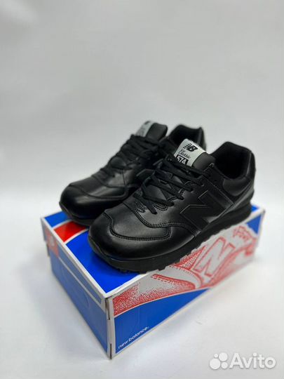 Кроссовки мужские черные кожа new balance 574