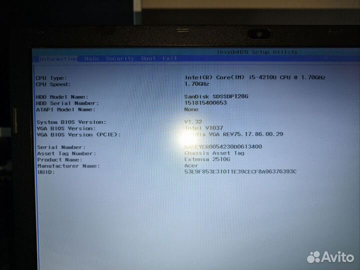 Acer extensa 2510G intel i5 + 8gb + ssd 128 gb