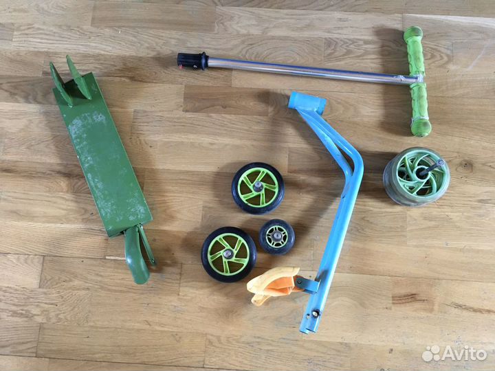 Запчасти для самоката детского: колеса руль платфо