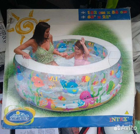 Надувной бассейн большой б/у