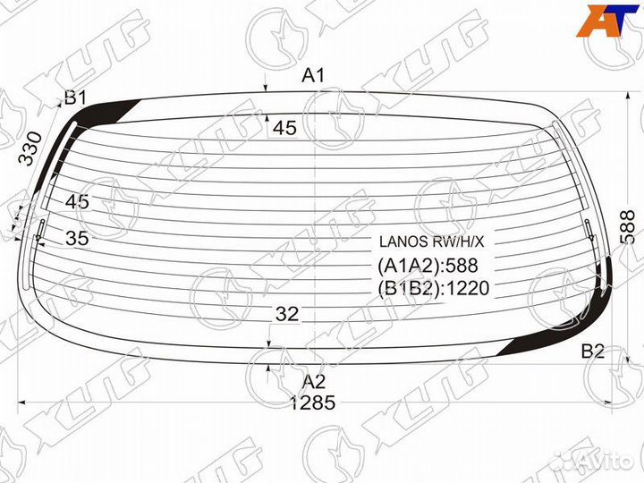 Стекло заднее заз Chance