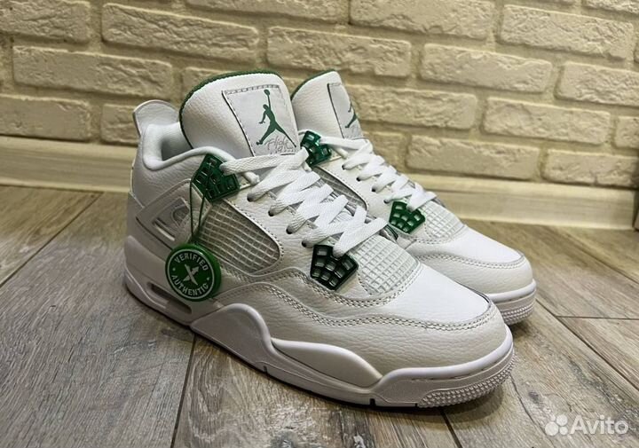 Кроссовки Nike Air jordan 4 Retro Green Metallic