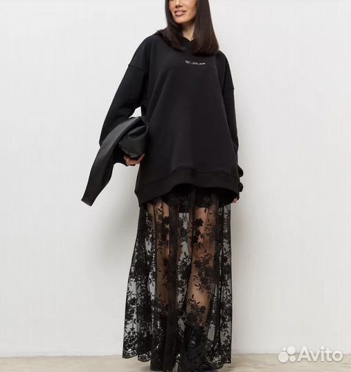 Юбка кружевная черная