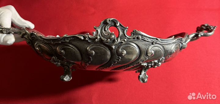 Серебряная фруктовница, ваза, 800 пробы