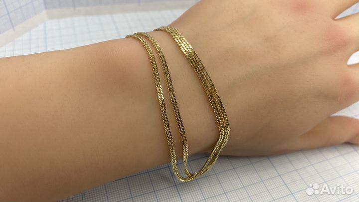 Золотая цепь панцирная 45 желтое