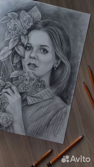 Портрет по фото (карандаш, акварель)