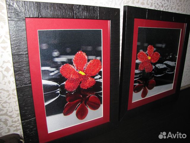 Картина, ручная работа, вышивка бисером, эксклюзив