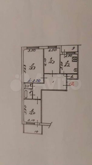 3-к. квартира, 72,3 м², 3/9 эт.