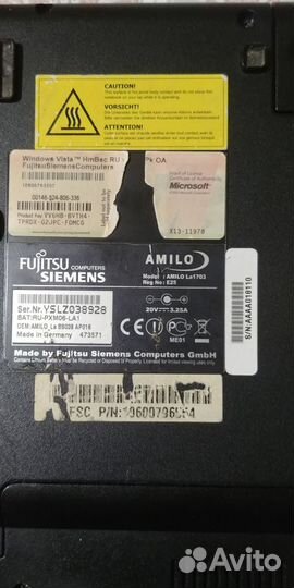 Ноутбук fujitsu siemens