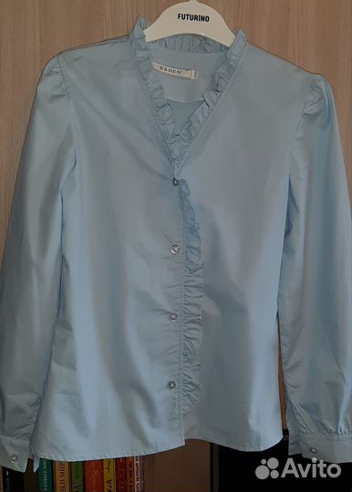 Блузка голубая для девочки 128-134 см